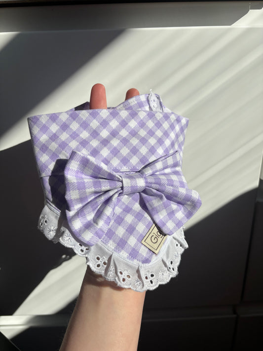 Lilac frill bow bandana