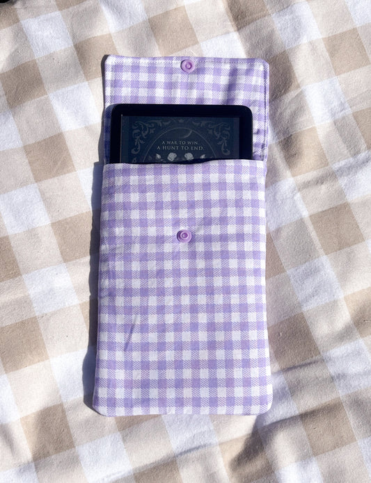 Purple Gingham kindle slip