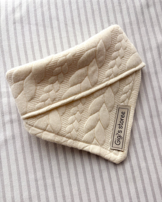 Cream knit bandana