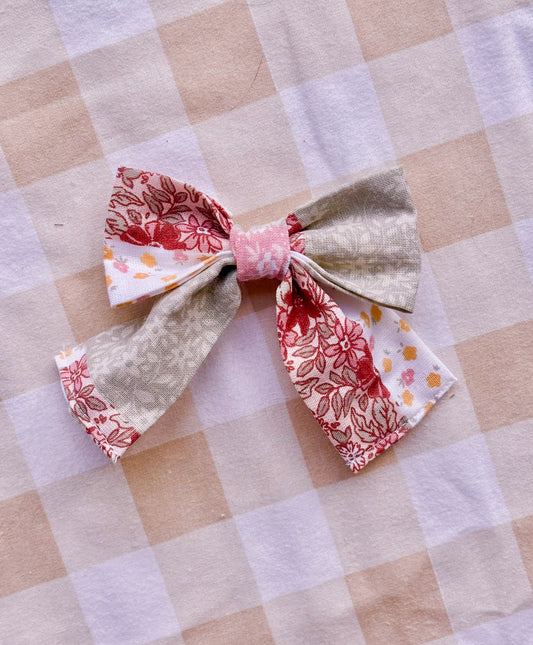 Floral patchwork bow tie