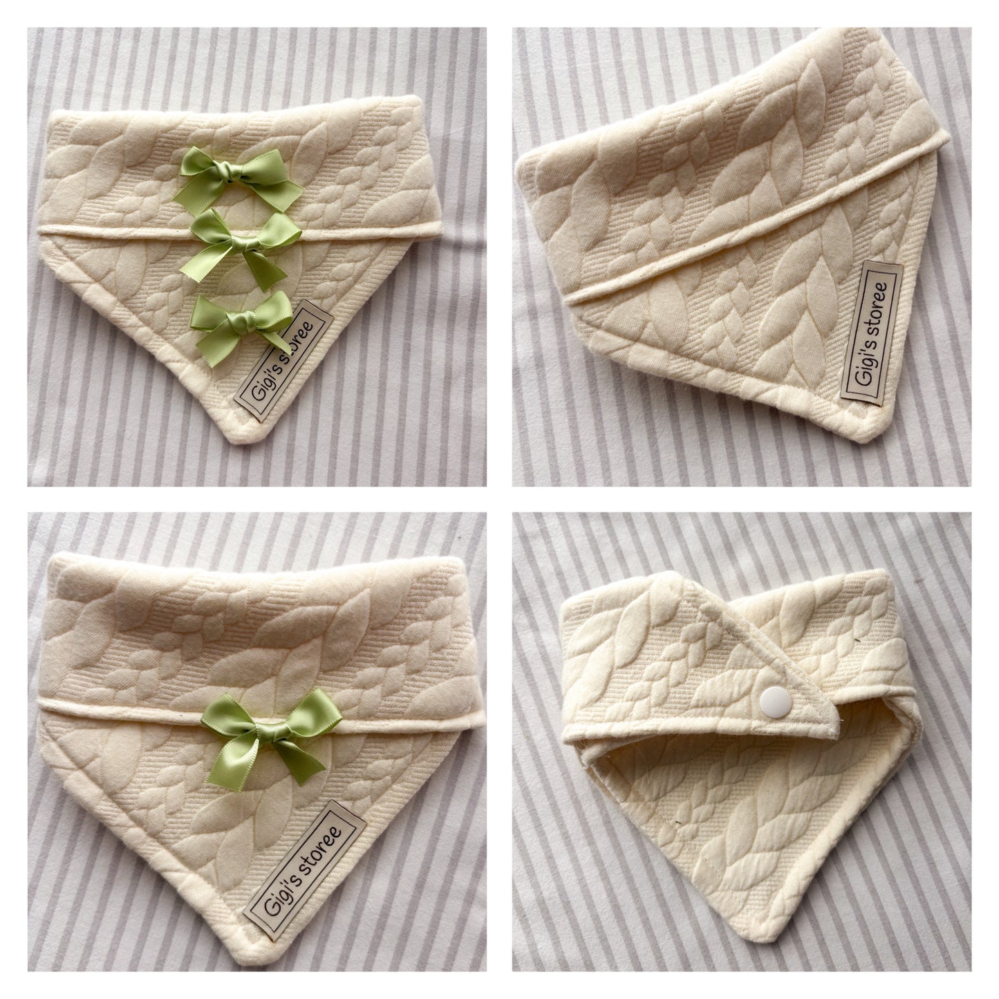 Cream knit bandana