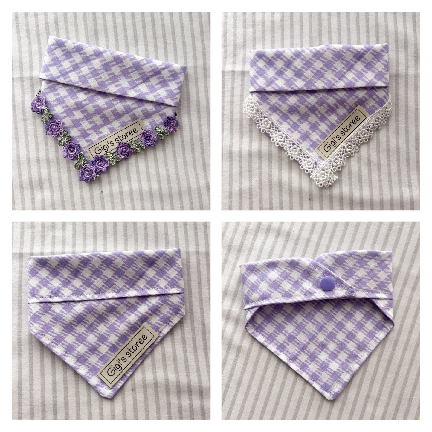 Purple Gingham bandana