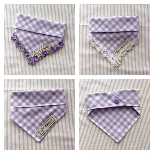 Purple Gingham bandana