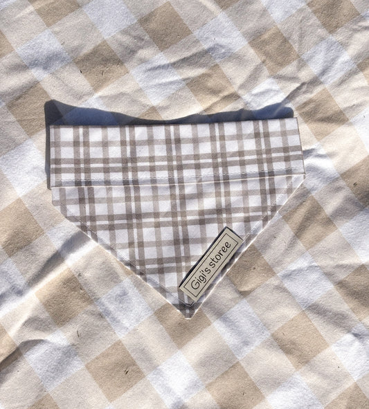 Grey plaid bandana