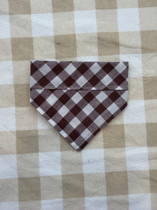 Choc gingham bandana