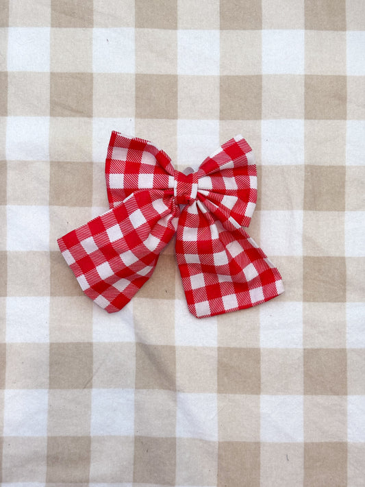 Red gingham bow