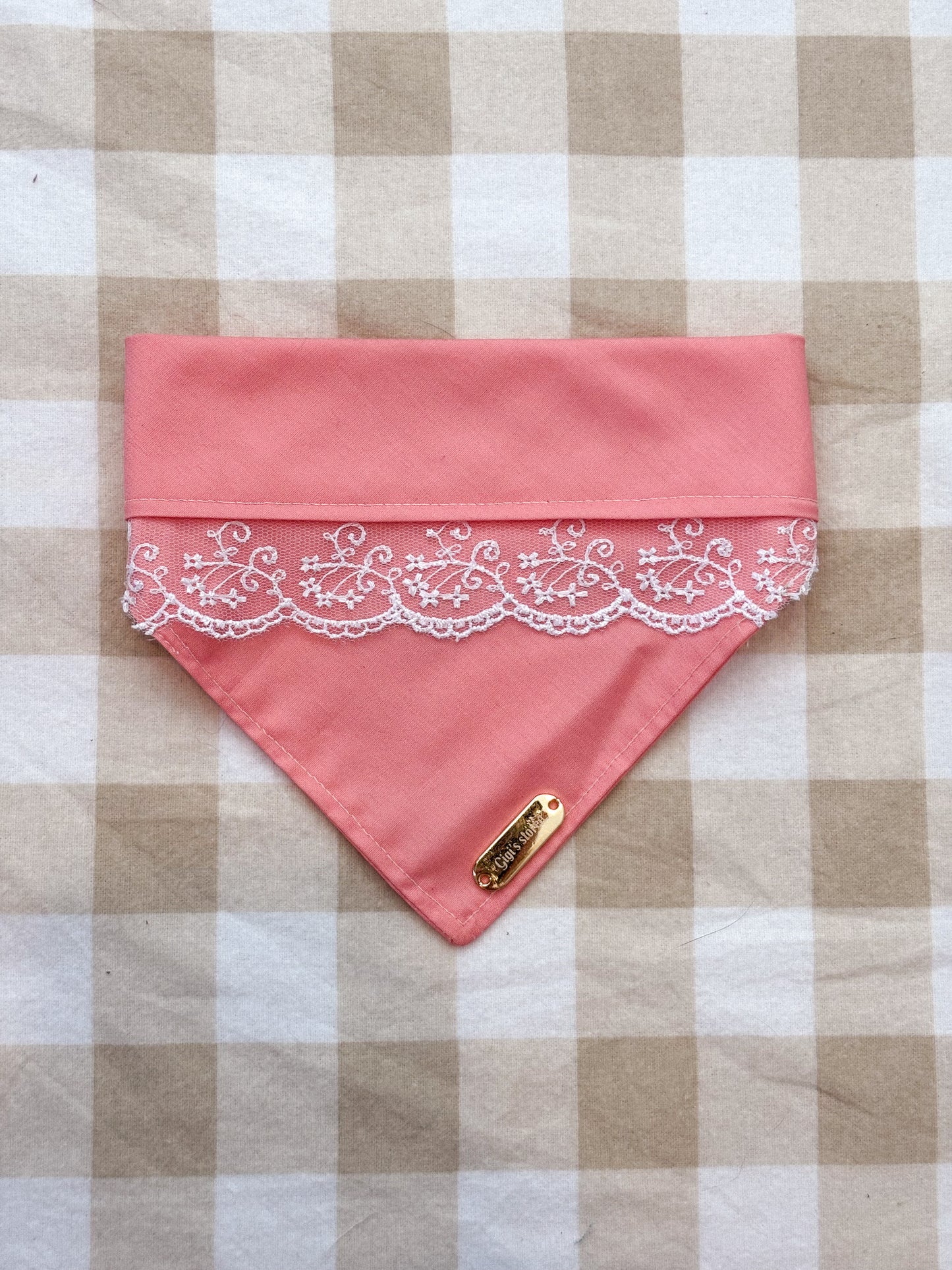Pink lace bandana