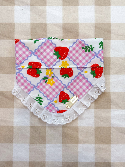 Strawberry picnic ruffle bandana